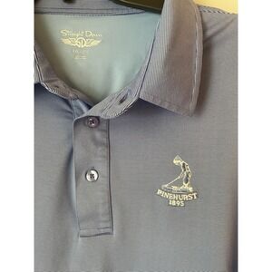 Straight Down Shirt Blue Stripe Polo Pinehurst Golf Short Sleeve Active XXL‎